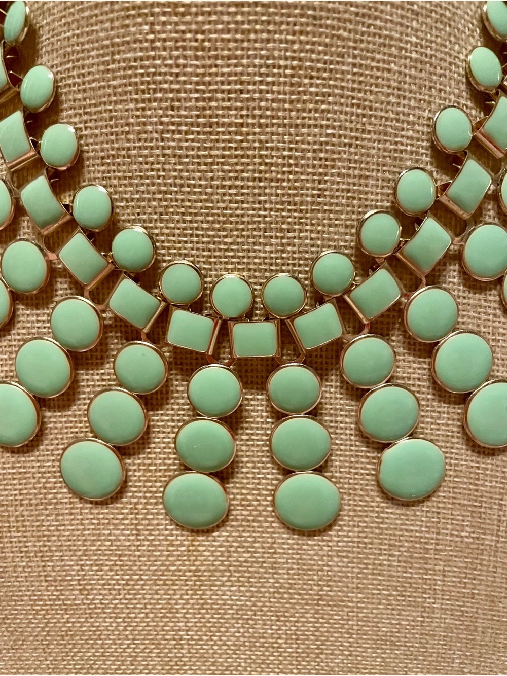Mint Green Statement Bib Necklace - Picture 2 of 6